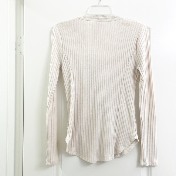 Self Esteem cream ribbed lace up long sleeve top - Picture 2 of 5